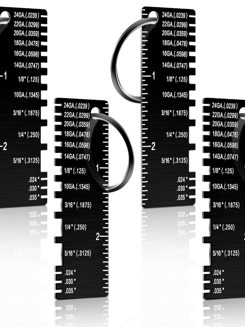 Xuhal 4 Pieces Double Sided Wire Metal Sheet Thickness Gauge Wire Measurement To